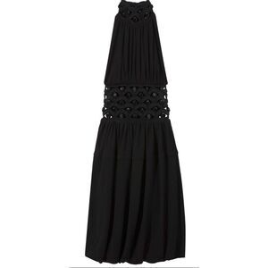 Proenza Schouler beaded halterneck dress in black NWT Size 0